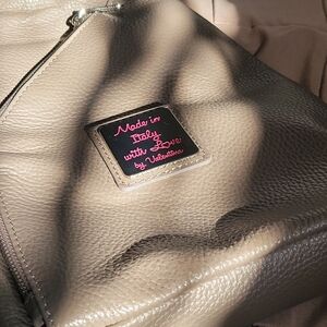 Valentina Taupe Leather Shoulder Bag